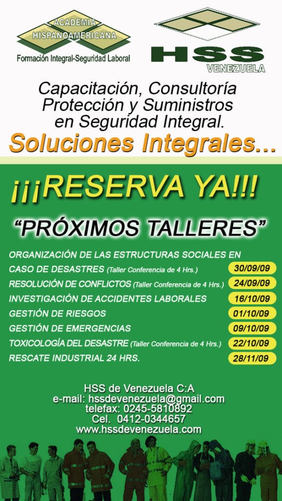 HSS de Venezuela anuncia sus próximos Talleres