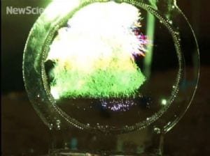 Proyectan imágenes en una burbuja de jabón